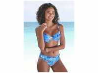 Bikini-Hose S.OLIVER "Maya" Gr. 38, N-Gr, blau (blau, bedruckt) Damen Badehosen Ocean