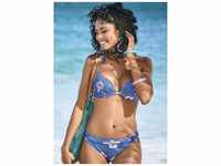 Push-Up-Bikini-Top S.OLIVER "Maya" Gr. 38, Cup A, blau (blau, bedruckt) Damen