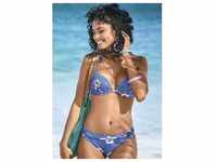 Push-Up-Bikini-Top S.OLIVER "Maya" Gr. 36, Cup B, blau (blau, bedruckt) Damen