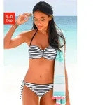 Bandeau-Bikini-Top VENICE BEACH "Summer", Damen, Gr. 40, Cup C, bunt (wei&szlig;,...