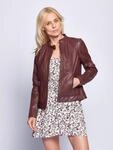 Lederjacke MAZE "Marcie", Damen, Gr. M, braun (mahagony), Obermaterial: 100%