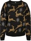 URBAN CLASSICS Rundhalspullover "Urban Classics Damen Ladies Oversized Christmas