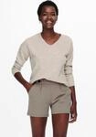 Strickpullover ONLY "ONLCAMILLA V-NECK L/S PULLOVER KNT NOOS", Damen, Gr. L, beige