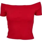 T-Shirt URBAN CLASSICS "Urban Classics Damen Ladies Off Shoulder Rib Tee",...