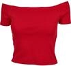 T-Shirt URBAN CLASSICS "Urban Classics Damen Ladies Off Shoulder Rib Tee", Damen, Gr.