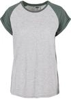 URBAN CLASSICS Kurzarmshirt "Urban Classics Damen Ladies Contrast Raglan Tee" 1 Stk.