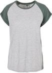 Kurzarmshirt URBAN CLASSICS "Urban Classics Damen Ladies Contrast Raglan Tee", Damen,