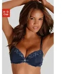 Push-up-BH MARIE CLAIRE, Damen, Gr. 80, Cup D, blau (marine), Microtouch,
