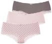 LASCANA Panty 3er-Pack, aus elastischer Baumwolle mit zarter Spitze