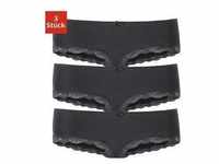 Panty LASCANA Gr. 44/46, 3 St., schwarz Damen Unterhosen Spar-Sets aus...
