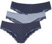 LASCANA Slip 3er-Pack, aus elastischer Baumwolle mit zarter Spitze