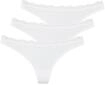 LASCANA String 3er-Pack, aus elastischer Baumwolle mit zarter Spitze