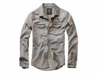 Langarmhemd BRANDIT "Brandit Herren Riley Denim Shirt" Gr. 5XL, US-Größen, grau