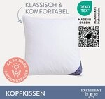 Excellent 3-Kammer-Kopfkissen "Davos" 1 Stk. tlg. mit 100% G&auml;nsedaunen in den
