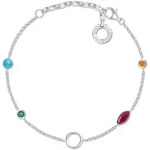 Charm-Armband THOMAS SABO "Farbige Steine", silberfarben, t&uuml;rkisfarben, rot,...