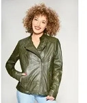 Lederjacke MAZE "Sally", Damen, Gr. XS, gr&uuml;n, Obermaterial: 100% Lammleder. Futter: