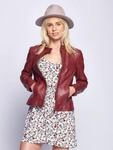 Lederjacke MAZE "Marcie", Damen, Gr. M, rot, Obermaterial: 100% Lammleder. Futter: