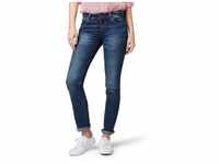 Straight-Jeans TOM TAILOR "Alexa Straight" Gr. 27, Länge 30, blau (mid stone...