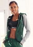 Kapuzensweatjacke BENCH. LOUNGEWEAR, Damen, Gr. 36/38, gr&uuml;n (dunkelgr&uuml;n, hellgrau),