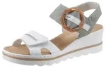 Rieker Sandalette, Sommerschuh, Sandale, Keilabsatz, mit auff&auml;lliger Schmuckspange