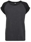 URBAN CLASSICS Kurzarmshirt "Urban Classics Damen Ladies Contrast Raglan Tee" 1 Stk.
