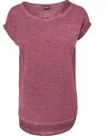 Kurzarmshirt URBAN CLASSICS "Urban Classics Damen Ladies Long Back Shaped Spray Dye