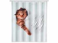 Duschvorhang WENKO "Cute Cat" Duschvorhänge Gr. B/H: 180 cm x 200 cm, bunt