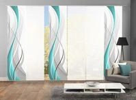 HOME WOHNIDEEN Schiebegardine "WUXi" Klettband 6 Stk. tlg. HxB: 245x60, inkl.