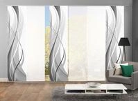 HOME WOHNIDEEN Schiebegardine "WUXi" Klettband 6 Stk. tlg. HxB: 245x60, inkl.