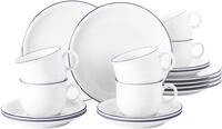 Seltmann Weiden Kaffeeservice "Geschirr-Set, Service Compact Blaurand" Teller,