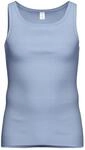Unterhemd AMMANN "Unterhemd Day Classic / Jeans Feinripp", Herren, Gr. 7, N-Gr, blau