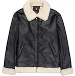 Lederjacke ALPHA INDUSTRIES "B-3 Faux Leather", Herren, Gr. M, schwarz, Obermaterial: