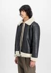 Lederjacke ALPHA INDUSTRIES "B-3 Faux Leather", Herren, Gr. M, schwarz, Obermaterial: