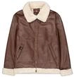 Lederjacke ALPHA INDUSTRIES "B-3 Faux Leather", Herren, Gr. M, braun, Obermaterial: