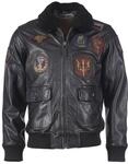 Lederjacke TOP GUN "TGJ1001", Herren, Gr. 50 (M), schwarz, Obermaterial: 100%...
