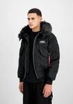 Winterjacke ALPHA INDUSTRIES "45/P Hooded Custom", Herren, Gr. L, schwarz (schwarz,