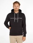 Kapuzensweatshirt TOMMY HILFIGER "TOMMY LOGO HOODY", Herren, Gr. S (46), schwarz (jet