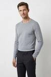 Strickpullover OLYMP "OLYMP Casual Strick", Herren, Gr. M, silbergrau, 100%