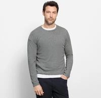 Strickpullover OLYMP "OLYMP Casual Strick", Herren, Gr. M, silbergrau, 100%