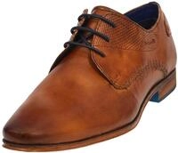 bugatti Schn&uuml;rschuh, Blockabsatz, Abendschuh, Businessschuh in eckiger Karreeform