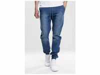 Bequeme Jeans URBAN CLASSICS "Urban Classics Herren Knitted Denim Jogpants" Gr. L,