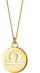 Kette mit Anh&auml;nger CA&Iuml; "Waage Sternzeichen 925/- Sterling Silber vergoldet",...