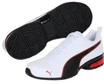Sneaker PUMA "LEADER VT SL", Herren, Gr. 42, puma wei&szlig;, puma schwarz, flame scarlet,