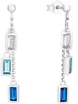 Paar Ohrstecker S.OLIVER "2031452", silber (silberfarben, blau, wei&szlig;, blau, wei&szlig;),