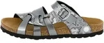 Pantolette LICO "Pantolette Bioline Flora", Damen, Gr. 42, grau, Synthetik, Schuhe