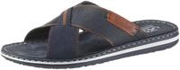 Pantolette RIEKER, Herren, Gr. 40, blau (navy), Leder, Lederimitat, kontrastfarbene