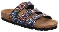Rohde Pantolette "Alba" Sommerschuh, Schlappen, Hausschuh mit buntem Druck, G-Weite =