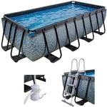 EXIT Framepool BxLxH: 200x400x100 cm, mit Filterpumpe und Sicherheitsleiter