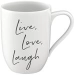 Villeroy & Boch Becher "Becher mit Henkel Live Love Laugh Statement 290 ml wei&szlig;"
