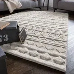 Wollteppich LUXOR LIVING "H&auml;gga" Gr. 4, beige (creme), B:160cm H:15mm L:230cm,